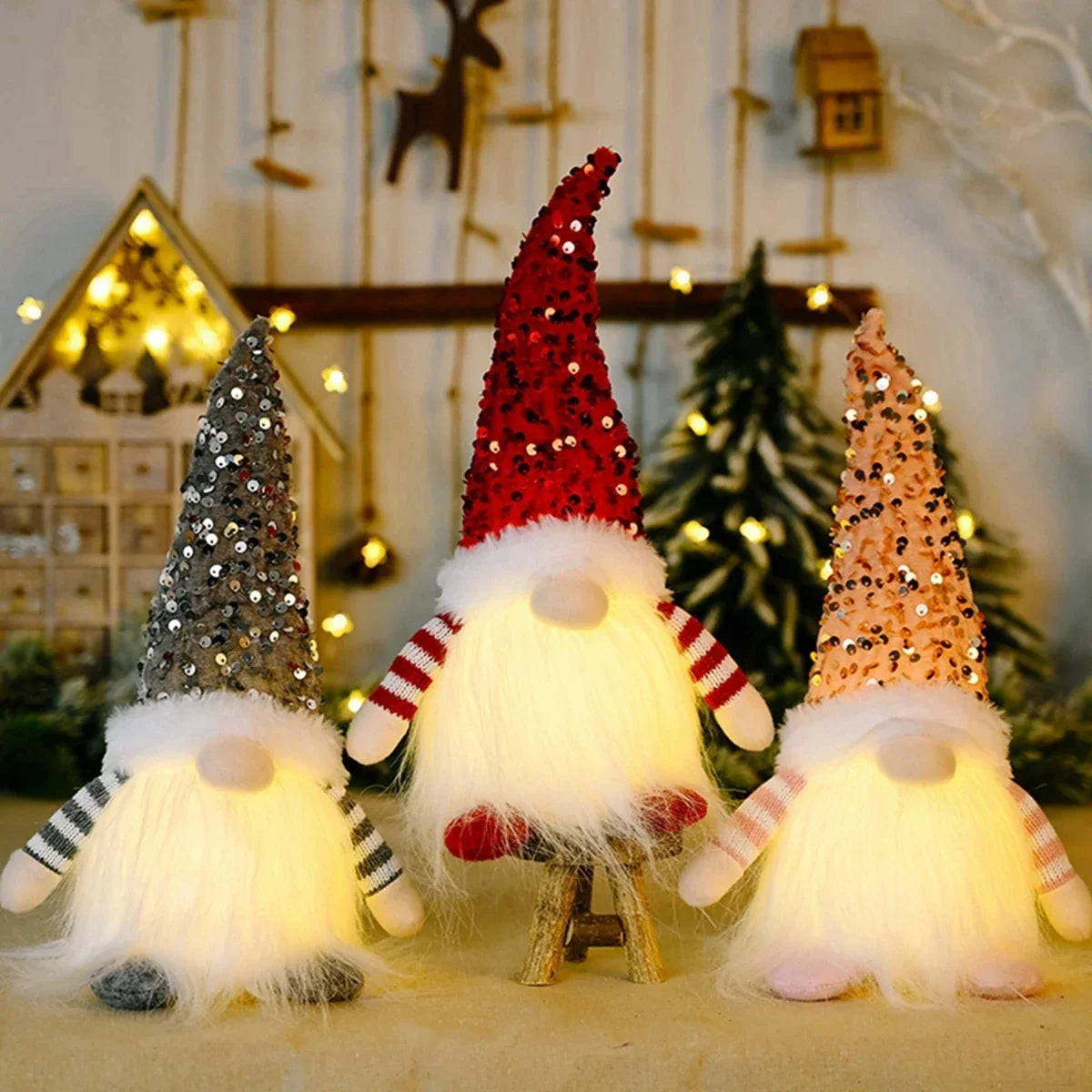 1~4PCS Santa Claus Figurine Doll