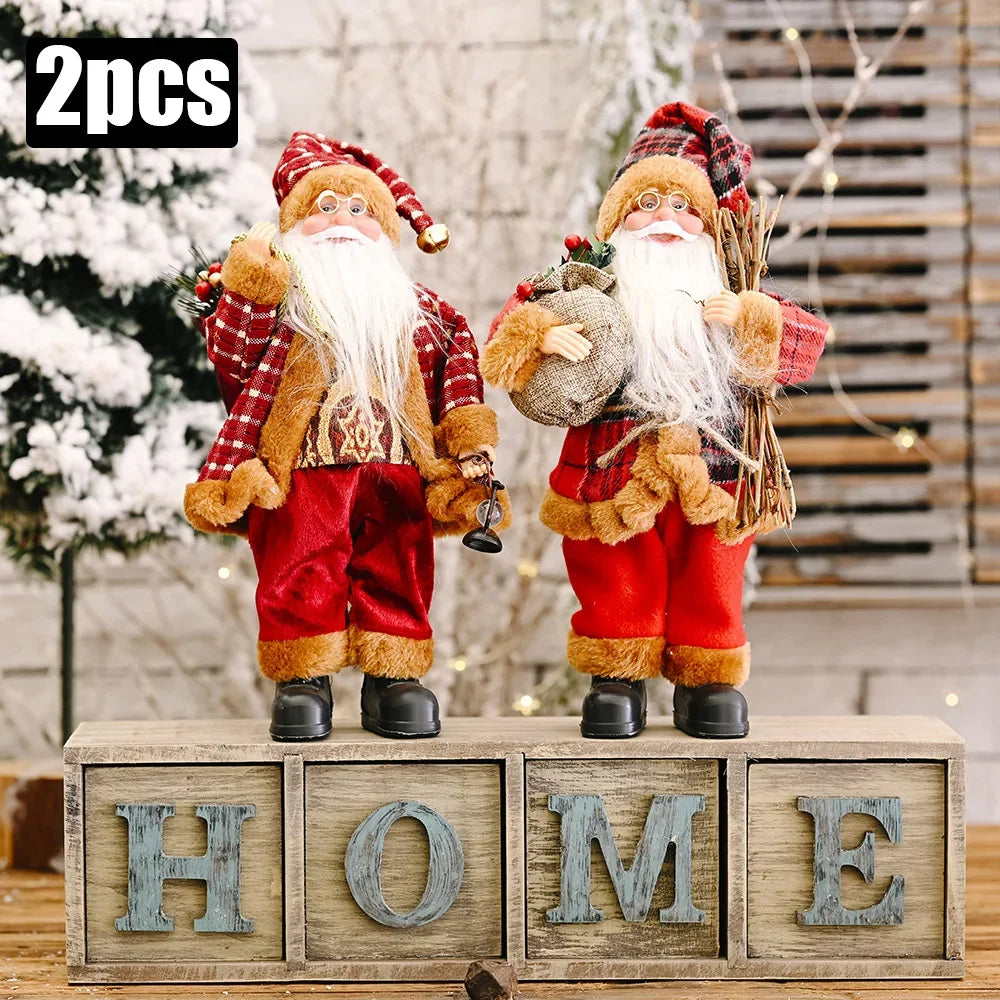 1~4PCS Santa Claus Figurine Doll