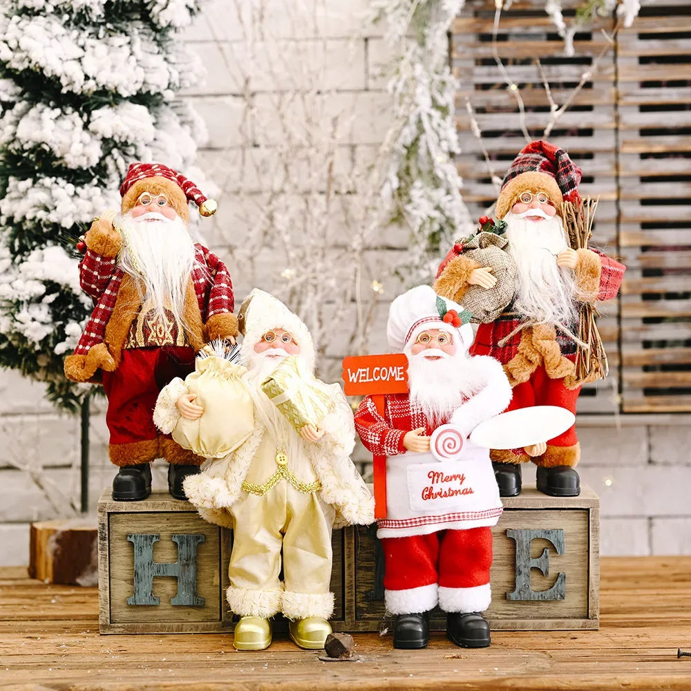 1~4PCS Santa Claus Figurine Doll