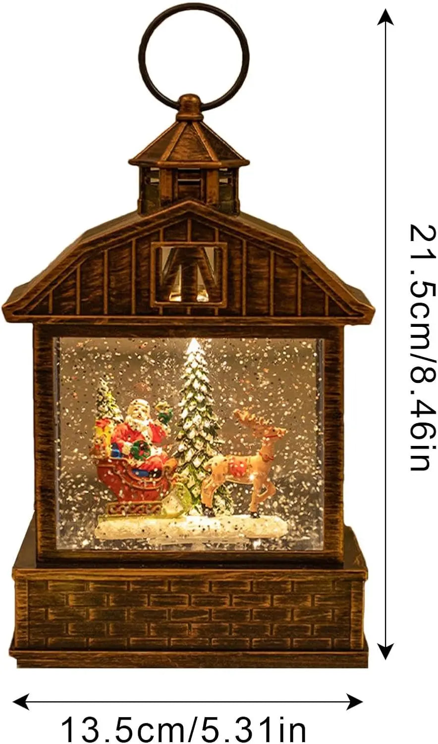 Christmas Snow Globe Glitter Lantern