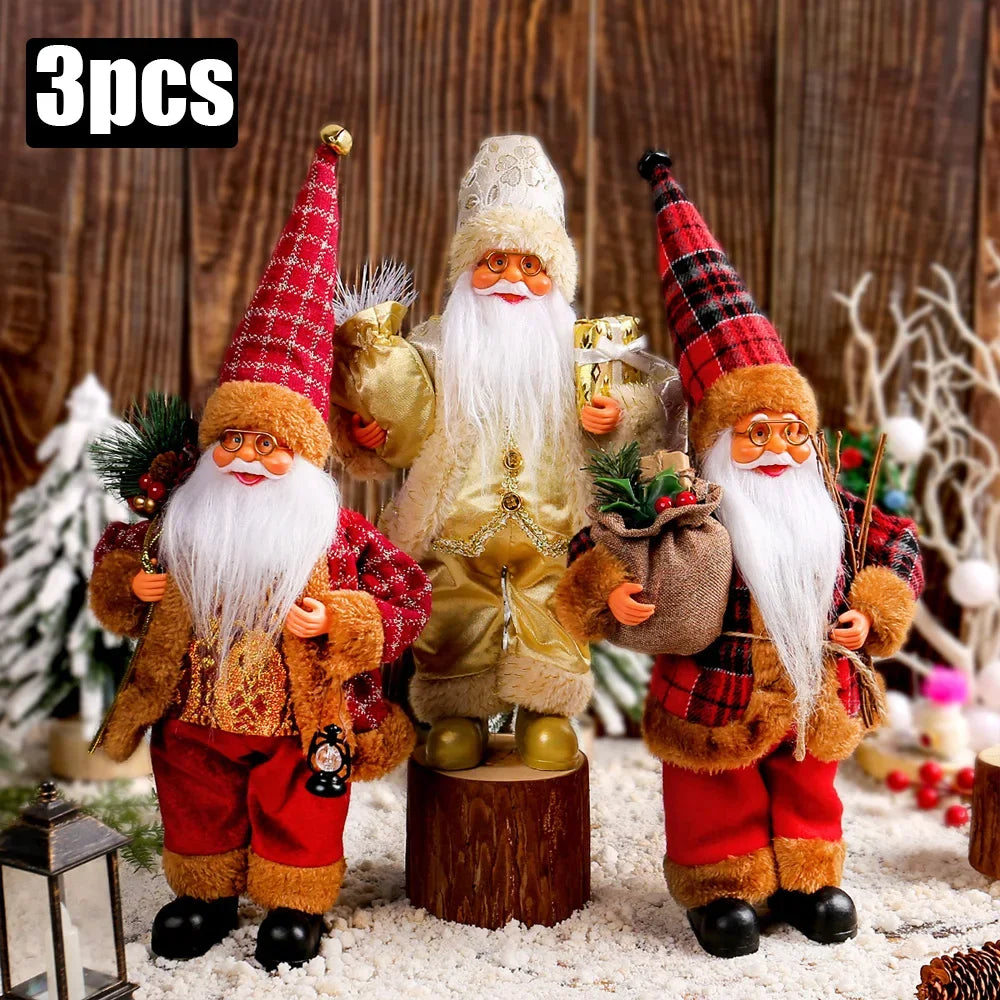 1~4PCS Santa Claus Figurine Doll