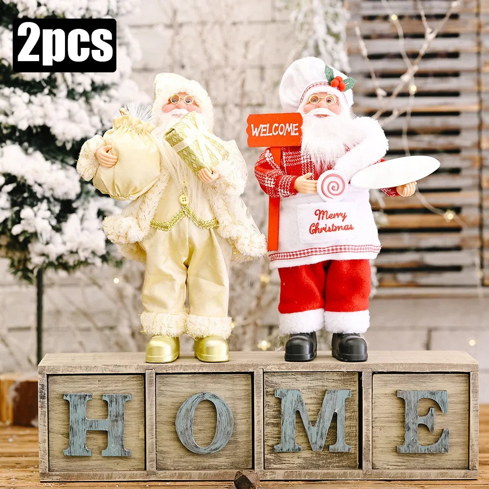 1~4PCS Santa Claus Figurine Doll