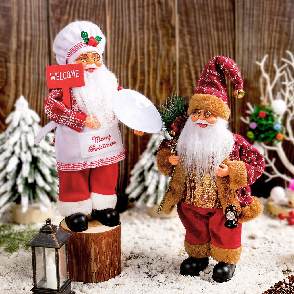 1~4PCS Santa Claus Figurine Doll