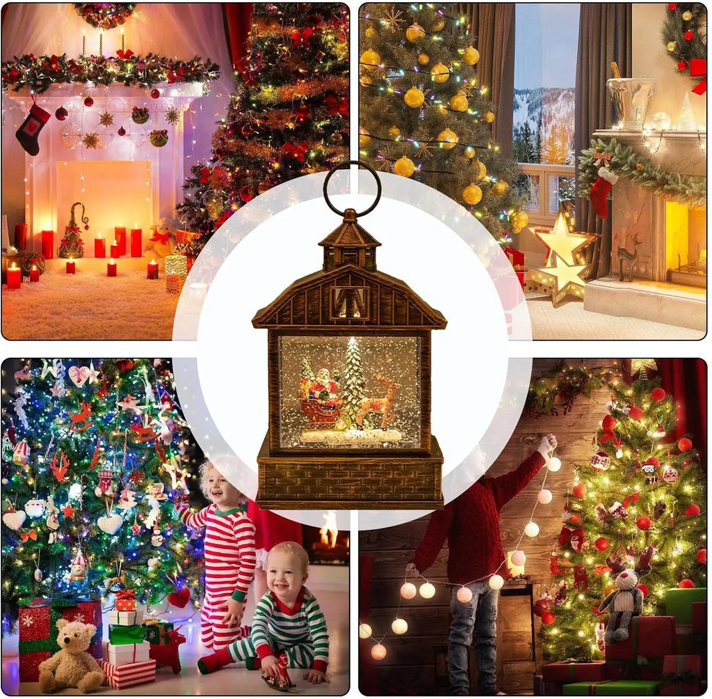 Christmas Snow Globe Glitter Lantern